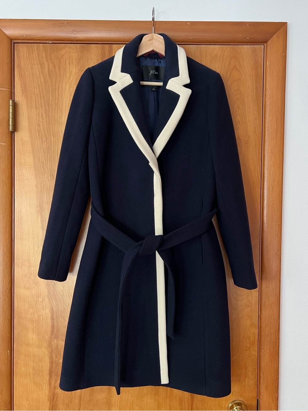 J. Crew Tipped Topcoat Italian Stadium Wool Women’s Size 2